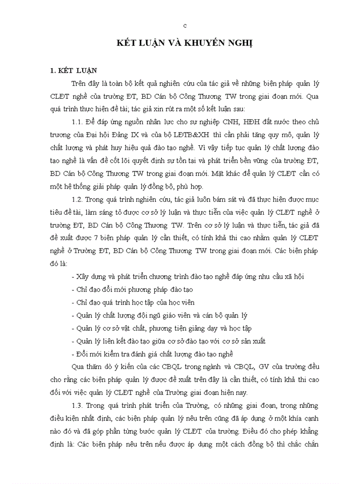image for page THS Hoàn thiện quản lý đào tạo nghề của Trường Đào tạo Bồi dưỡng Cán bộ Công Thương TW