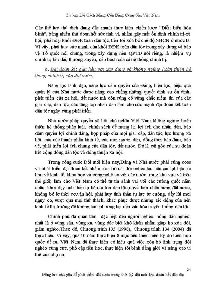image for page Đảng PHÂN TÍCH QUAN ĐIỂM MỚI CỦA ĐẢNG TA VỀ ĐỘNG LỰC CHỦ YẾU ĐỂ PHÁT TRIỂN ĐẤT NƯỚC TRONG THỜI KỲ ĐỔI MỚI NÊU Ý NGHĨA THỰC TIỄN CỦA QUAN ĐIỂM NÀY
