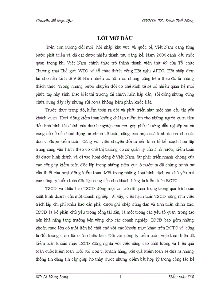 image for page Vận dụng quy trình kiểm toán váo kiểm toán khoản mục tài sản cố định trong kiểm toán Báo cáo tài chính do Công ty Trách nhiệm hữu hạn Kiểm toán APEC thực hiện