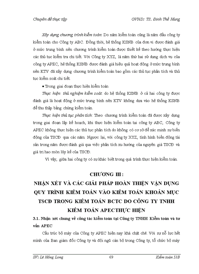 image for page Vận dụng quy trình kiểm toán váo kiểm toán khoản mục tài sản cố định trong kiểm toán Báo cáo tài chính do Công ty Trách nhiệm hữu hạn Kiểm toán APEC thực hiện