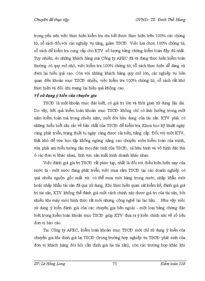 image for page Vận dụng quy trình kiểm toán váo kiểm toán khoản mục tài sản cố định trong kiểm toán Báo cáo tài chính do Công ty Trách nhiệm hữu hạn Kiểm toán APEC thực hiện