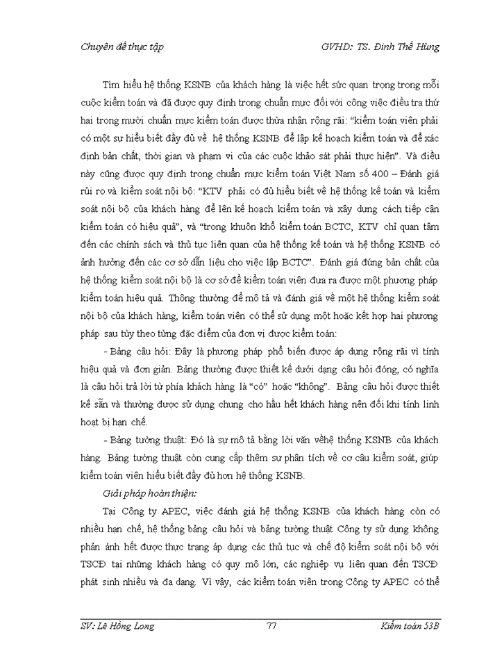 image for page Vận dụng quy trình kiểm toán váo kiểm toán khoản mục tài sản cố định trong kiểm toán Báo cáo tài chính do Công ty Trách nhiệm hữu hạn Kiểm toán APEC thực hiện