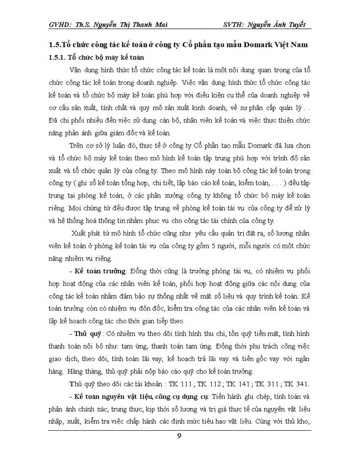 image for page Tổ chức hạch toán kế toán nguyên vật liệu ở công ty Cổ phần tạo mẫu Domark