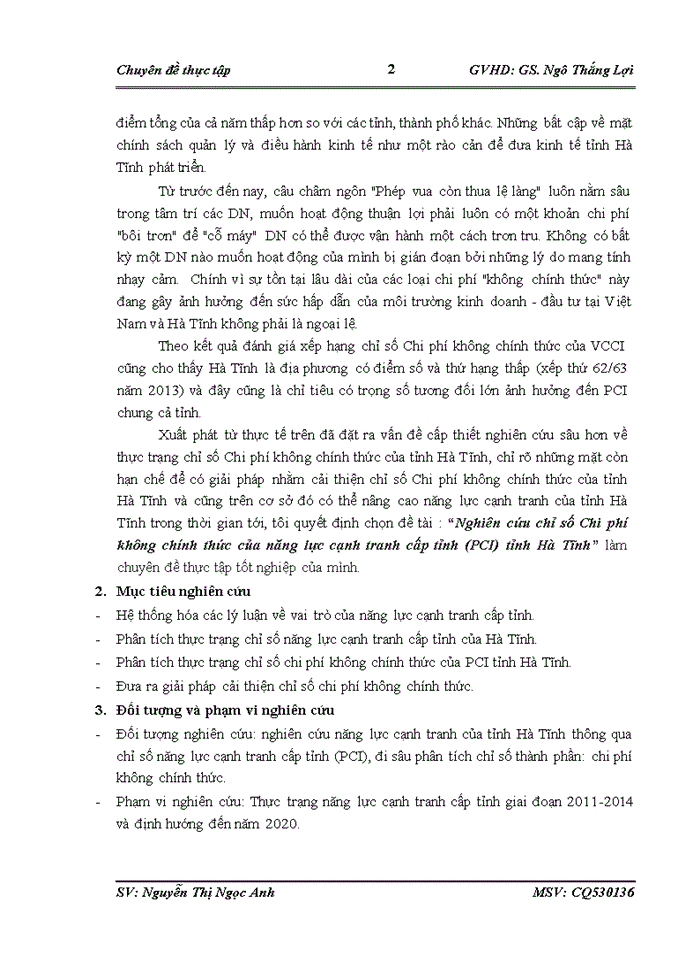 image for page Nghiên cứu chỉ số Chi phí không chính thức của năng lực cạnh tranh cấp tỉnh PCI tỉnh Hà Tĩnh