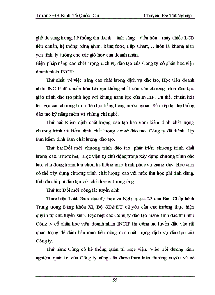 image for page THỰC TRẠNG CHẤT LƯỢNG DỊCH VỤ ĐÀO TẠO TẠI CÔNG TY CỔ PHẦN HỌC VIỆN DOANH NHÂN INCIP