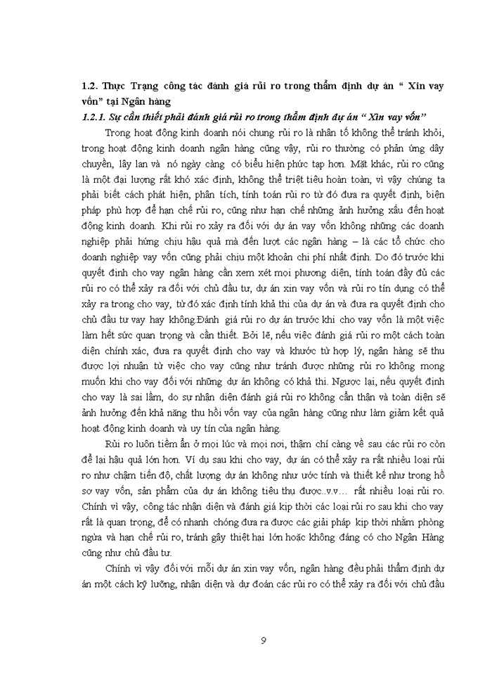 image for page Hoàn thiện công tác đánh giá rủi ro trong hoạt động thẩm định dự án dầu tư tại Ngân hàng TMCổ phần Quân Đội Công nghiệp Ba Đình