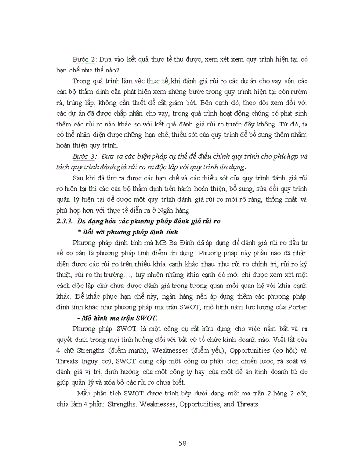 image for page Hoàn thiện công tác đánh giá rủi ro trong hoạt động thẩm định dự án dầu tư tại Ngân hàng TMCổ phần Quân Đội Công nghiệp Ba Đình