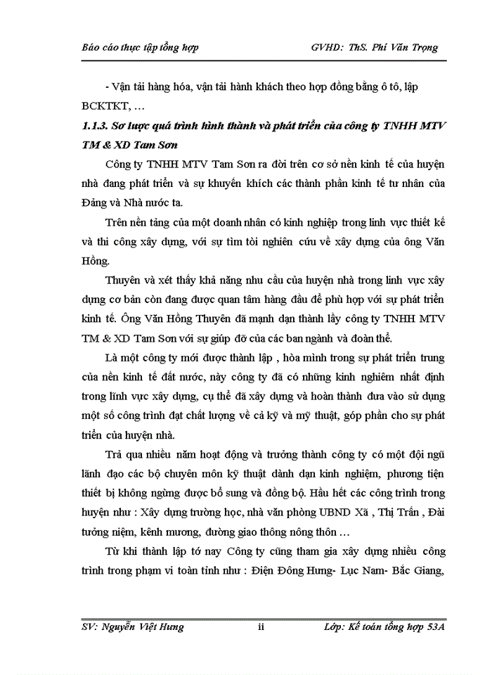 image for page Tổ chức bộ máy kế toán và hệ thống kế toán tại công ty Trách nhiệm hữu hạn Một thành viên Thương mại và XD Tam Sơn