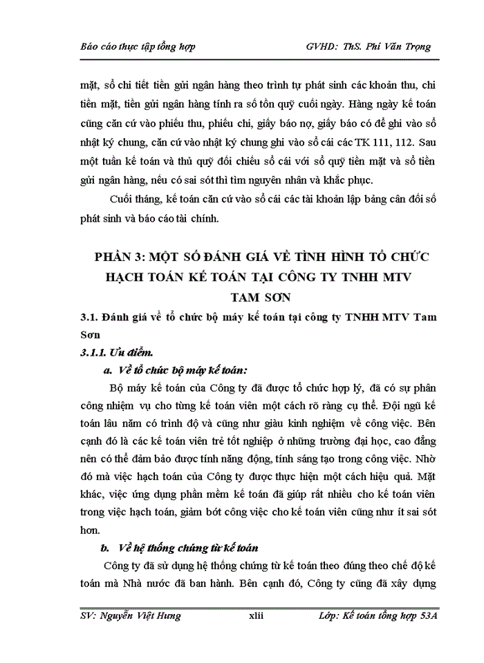 image for page Tổ chức bộ máy kế toán và hệ thống kế toán tại công ty Trách nhiệm hữu hạn Một thành viên Thương mại và XD Tam Sơn