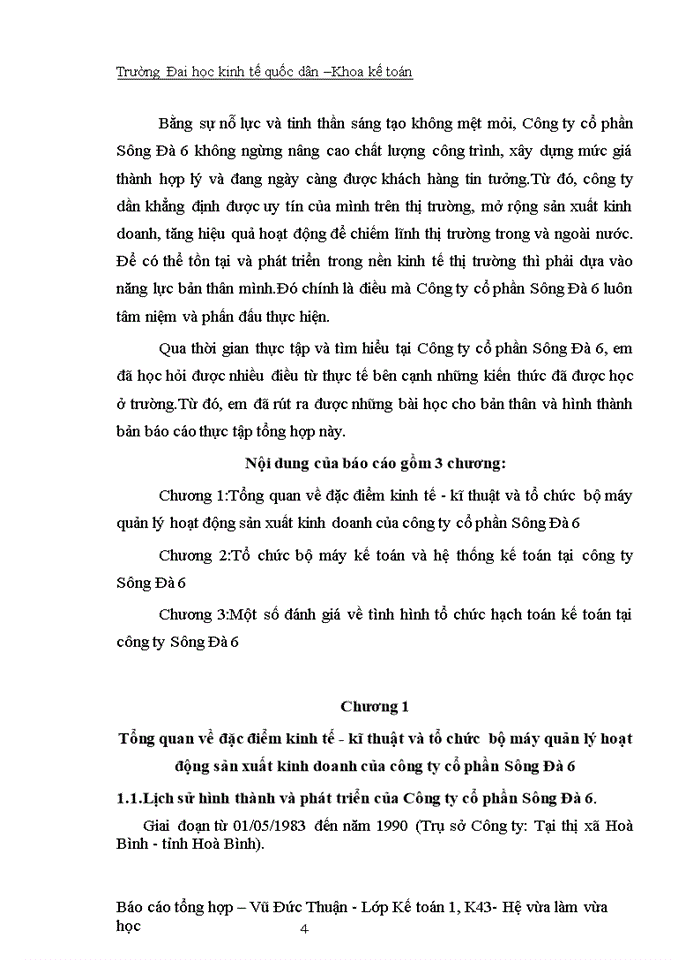 Báo cáo CÔNG TY CỔ PHẦN SÔNG ĐÀ 6