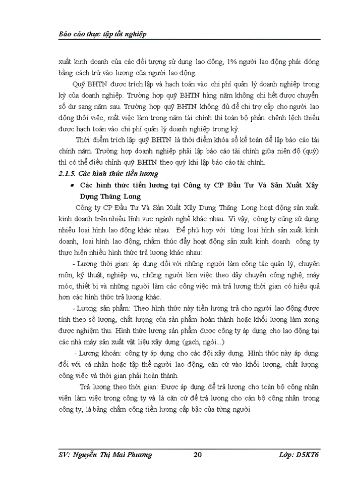 image for page Kế toán tiền lương và các khoản trích theo lương tại Công ty Cổ phần Đầu Tư Và Sản Xuất Xây Dựng Thăng Long
