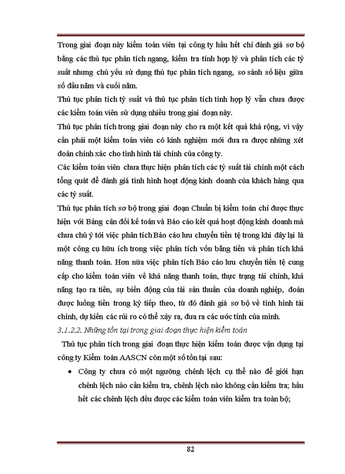 image for page Vận dụng thủ tục phân tích trong kiểm toán Báo cáo tài chính tại Công ty Trách nhiệm hữu hạn Dịch vụ Tư vấn Tài chính Kế toán và Kiểm toán Nam Việt Chi nhánh Hà Nội