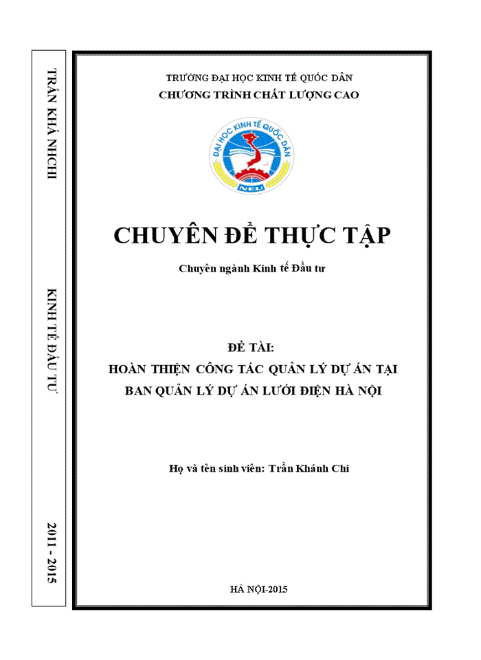 image for page Hoàn thiện công tác quản lý dự án tại Ban quản lý dự án Lưới điện Hà Nội