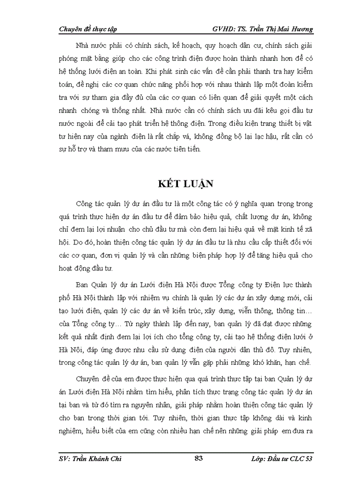 image for page Hoàn thiện công tác quản lý dự án tại Ban quản lý dự án Lưới điện Hà Nội