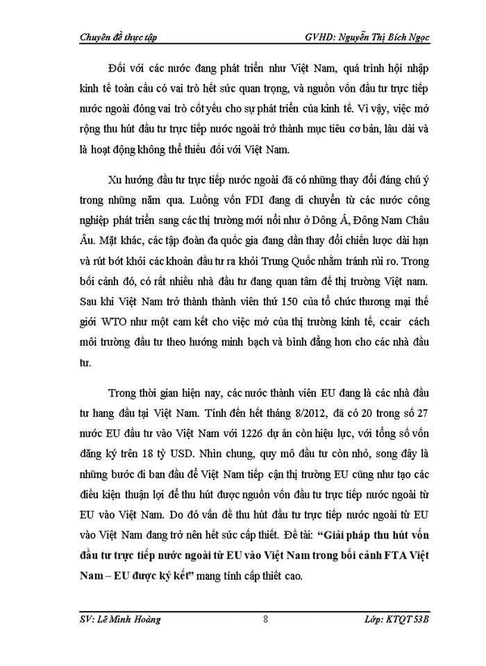 image for page Giải pháp thu hút vốn đầu tư trực tiếp nước ngoài từ EU vào Việt Nam trong bối cảnh FTA Việt Nam EU được ký kết