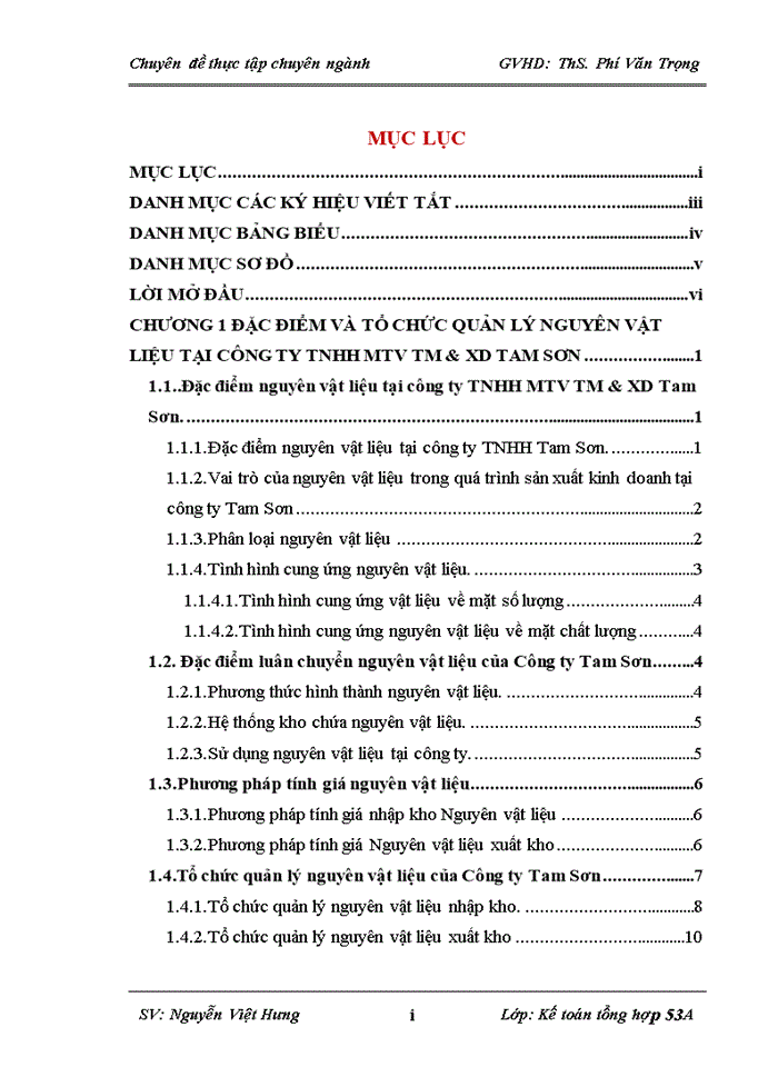image for page Hoàn thiện kế toán nguyên vật liệu tại Công ty trách nhiệm hữu hạn một thành viên thương mại và xây dựng Tam Sơn