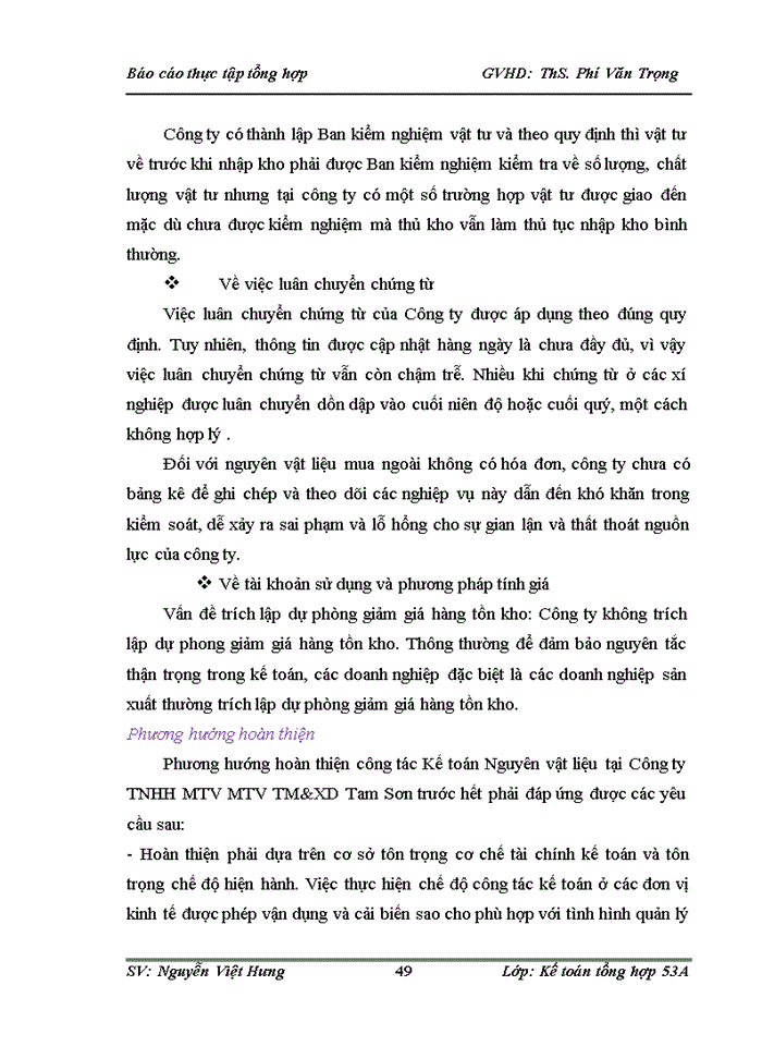 image for page Hoàn thiện kế toán nguyên vật liệu tại Công ty trách nhiệm hữu hạn một thành viên thương mại và xây dựng Tam Sơn