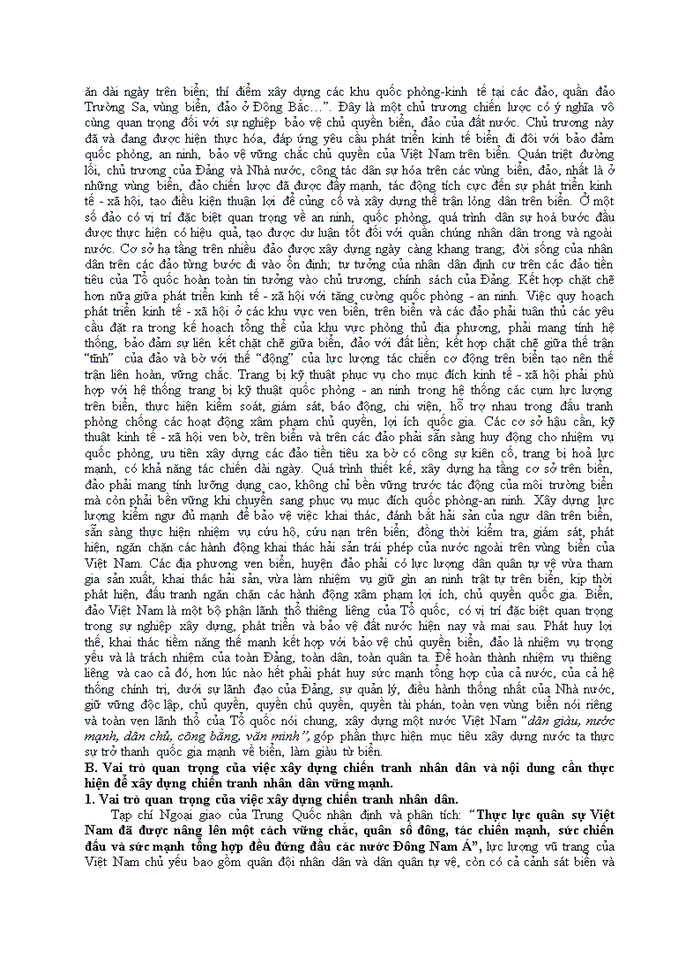 image for page Qua học tập nghiên cứu các vấn đề chiến tranh và bảo vệ Tổ Quốc anh chị rút ra những vấn đề gì trong sự nghiệp bảo vệ Tổ quốc Xã hội chủ nghĩa Việt Nam hiện nay