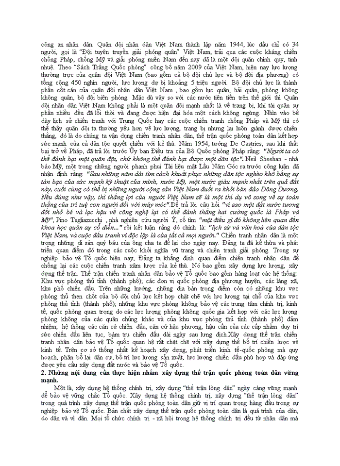 image for page Qua học tập nghiên cứu các vấn đề chiến tranh và bảo vệ Tổ Quốc anh chị rút ra những vấn đề gì trong sự nghiệp bảo vệ Tổ quốc Xã hội chủ nghĩa Việt Nam hiện nay