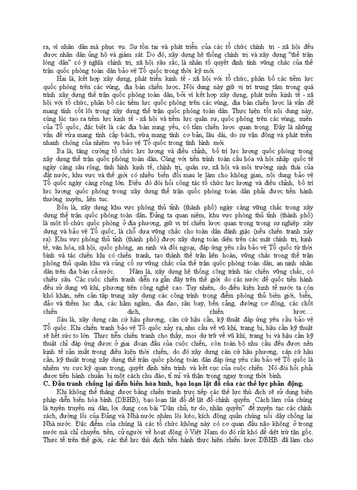 image for page Qua học tập nghiên cứu các vấn đề chiến tranh và bảo vệ Tổ Quốc anh chị rút ra những vấn đề gì trong sự nghiệp bảo vệ Tổ quốc Xã hội chủ nghĩa Việt Nam hiện nay