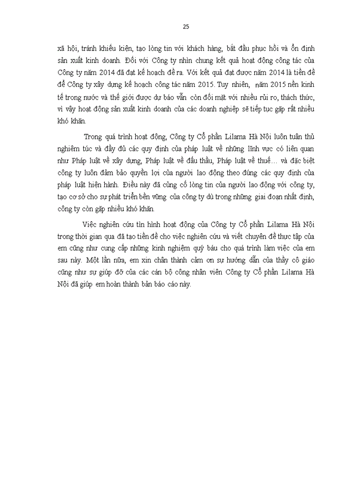 image for page Báo cáo tại Công ty cổ phần Lilama Hà Nội