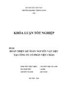 Hoàn thiện kế toán nguyên vật liệu tại Công ty Cổ phần Việt Chào