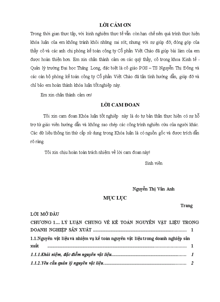 image for page Hoàn thiện kế toán nguyên vật liệu tại Công ty Cổ phần Việt Chào