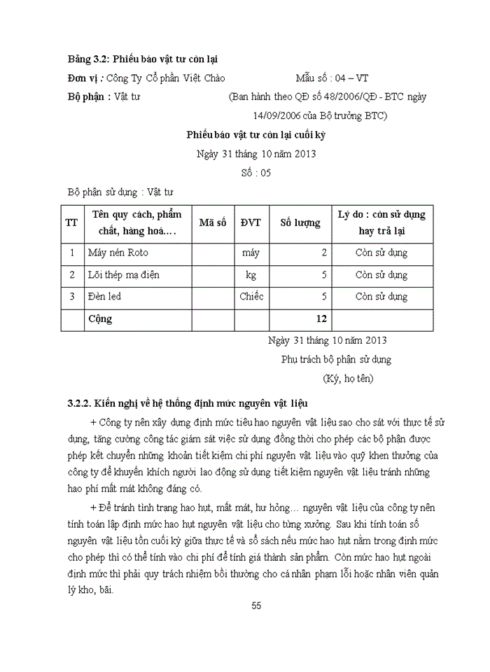 image for page Hoàn thiện kế toán nguyên vật liệu tại Công ty Cổ phần Việt Chào