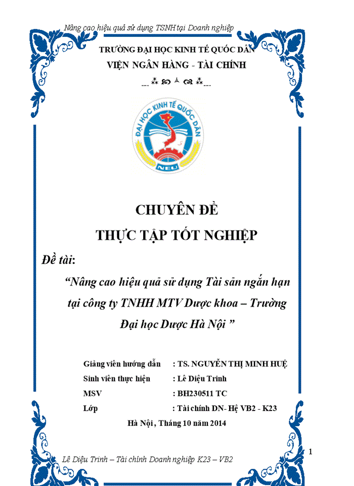 image for page Nâng cao hiệu quả sử dụng Tài sản ngắn hạn tại Công ty Trách nhiệm hữu hạn Một thành viên Dược khoa Trường Đại học Dược Hà Nội