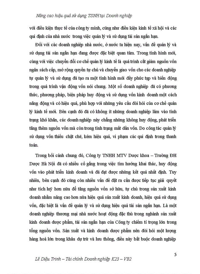 image for page Nâng cao hiệu quả sử dụng Tài sản ngắn hạn tại Công ty Trách nhiệm hữu hạn Một thành viên Dược khoa Trường Đại học Dược Hà Nội