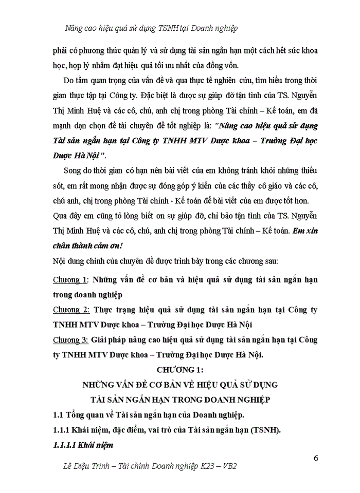 image for page Nâng cao hiệu quả sử dụng Tài sản ngắn hạn tại Công ty Trách nhiệm hữu hạn Một thành viên Dược khoa Trường Đại học Dược Hà Nội
