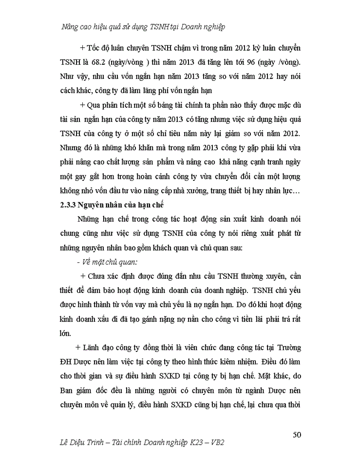 image for page Nâng cao hiệu quả sử dụng Tài sản ngắn hạn tại Công ty Trách nhiệm hữu hạn Một thành viên Dược khoa Trường Đại học Dược Hà Nội