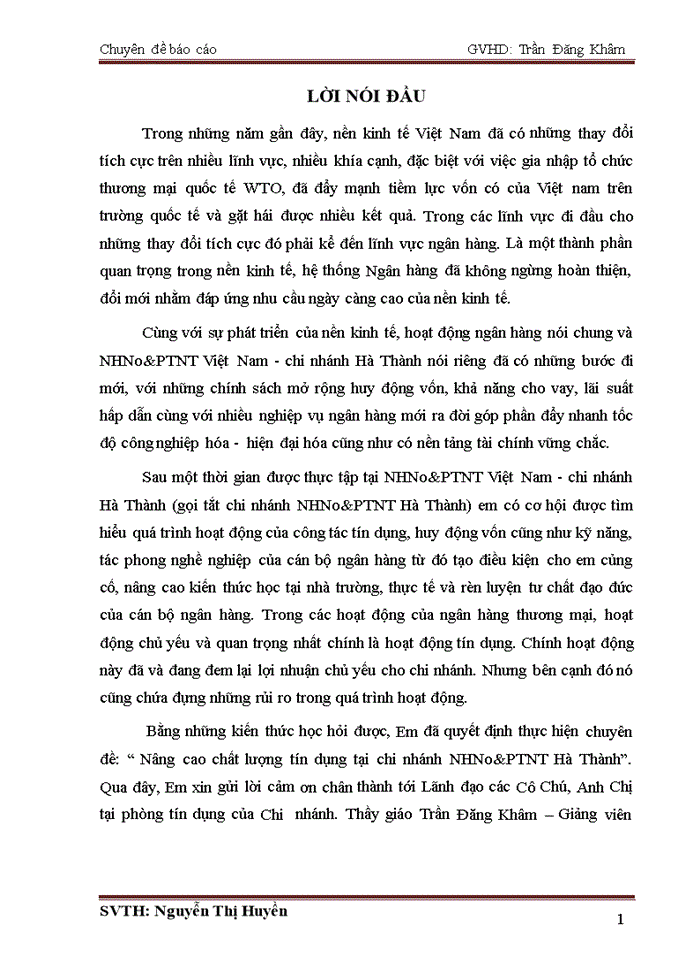 image for page Nâng cao chất lượng tín dụng tại chi nhánh NHNovàPTnông thônHà Thành