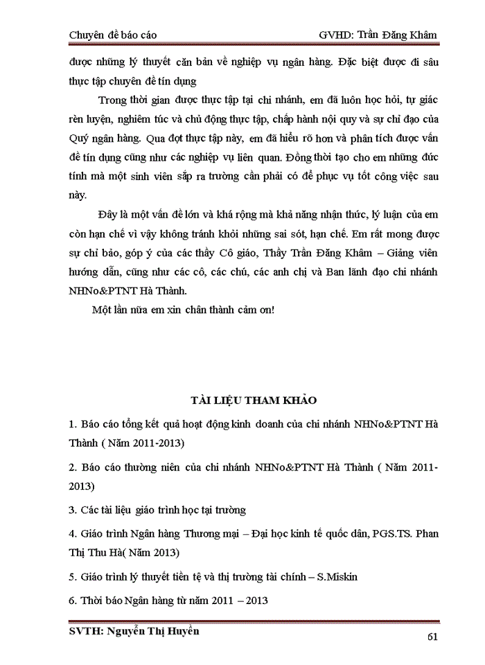 image for page Nâng cao chất lượng tín dụng tại chi nhánh NHNovàPTnông thônHà Thành