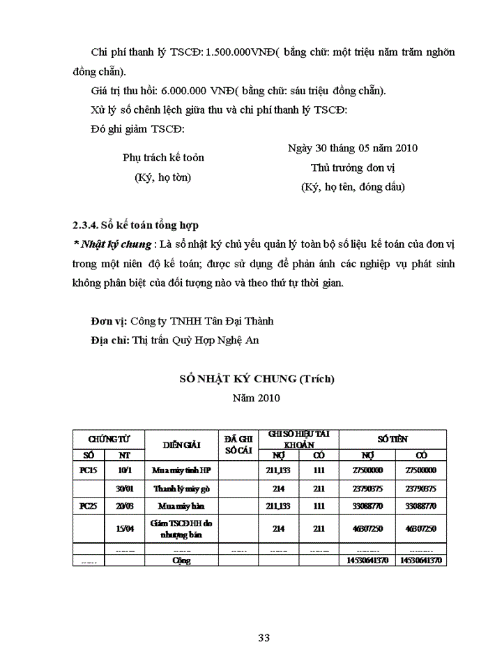 image for page Báo cáo kế toán tổng hợp tại công ty Trách nhiệm hữu hạn Tân Đại Thành