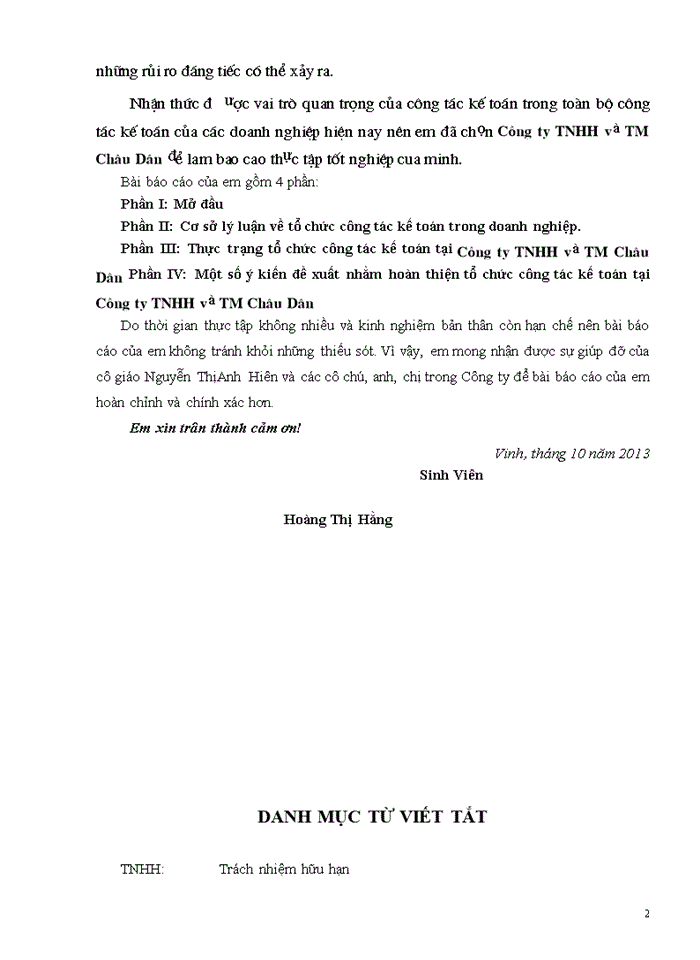 image for page Báo cáo kế toán tổng hợp tại C ng ty Trách nhiệm hữu hạn và Thương mại Ch u