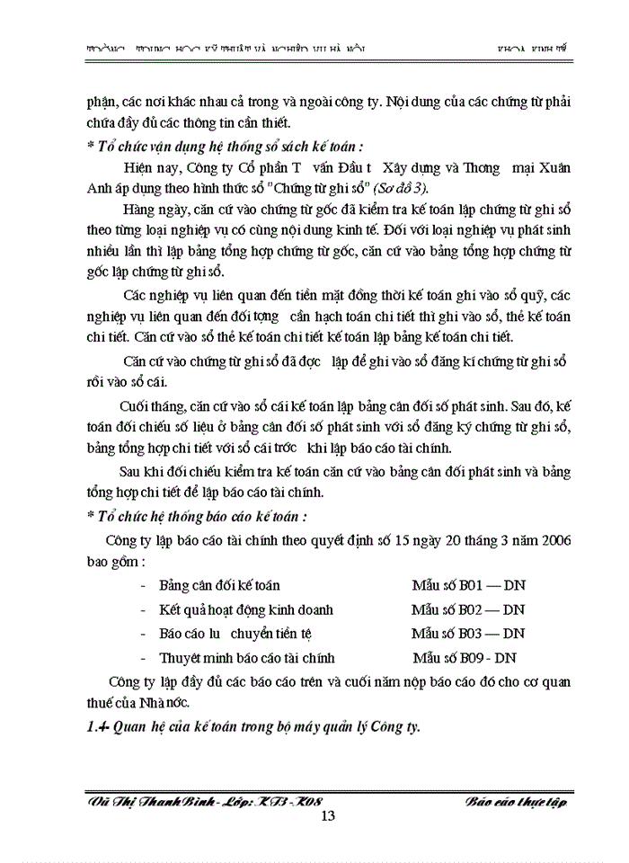 image for page Báo cáo kế toán tổng hợp tại C ng ty Cæ phÇn T vÊn Çu t X y Dùng vµ Th ng m i Xu n Anh