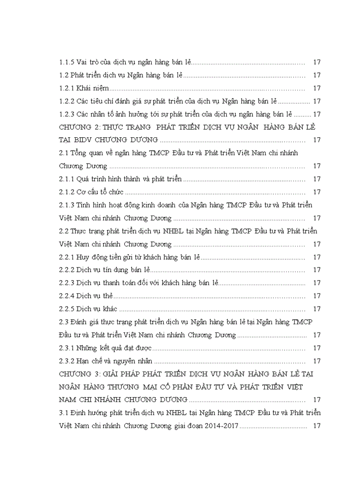 image for page THS Phát triển dịch vụ ngân hàng bán lẻ tại Ngân hàng thương mại cổ phần Đầu tư và Phát triển chi nhánh Chương Dương