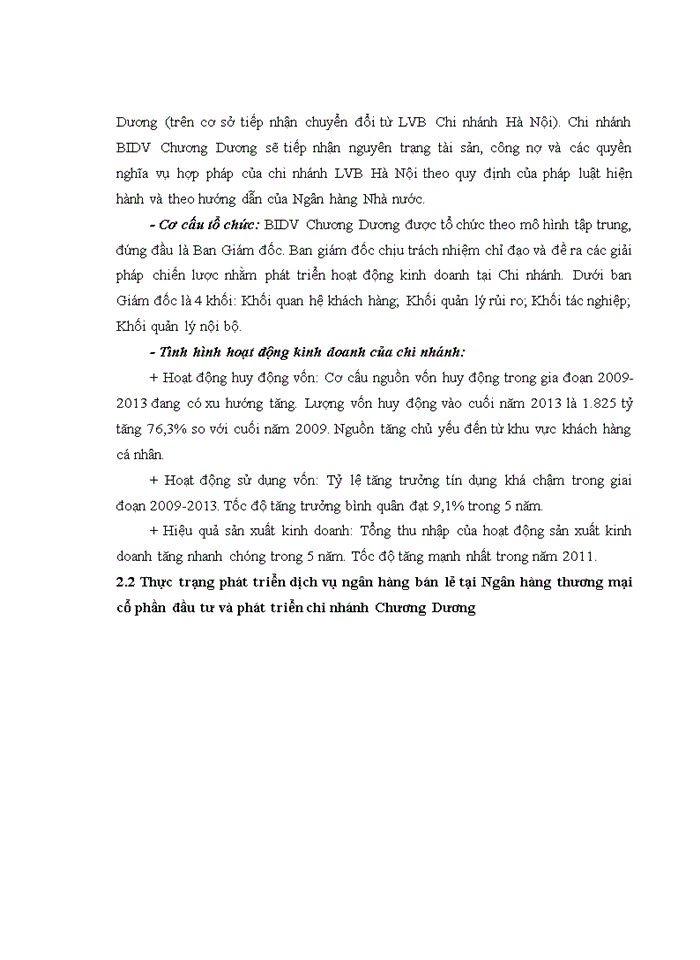 image for page THS Phát triển dịch vụ ngân hàng bán lẻ tại Ngân hàng thương mại cổ phần Đầu tư và Phát triển chi nhánh Chương Dương