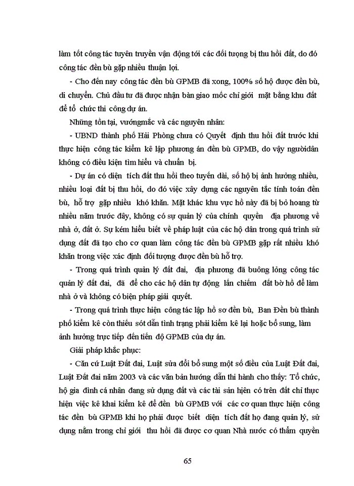 image for page THS Đánh giá việc thực hiện chính sách đền bù thiệt hại khi Nhà nước thu hồi đất thực hiện một số dự án đầu tư trên địa bàn thành phố Hải Phòng