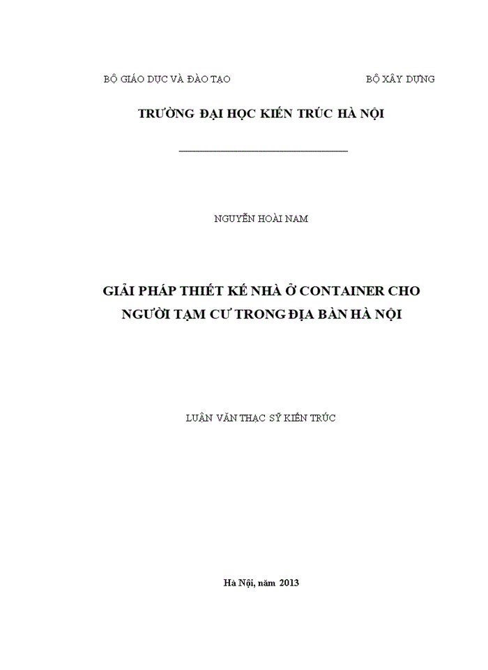 THS GIẢI PHÁP THIẾT KẾ NHÀ Ở CONTAINER CHO NGƯỜI TẠM CƯ TRONG ĐỊA BÀN HÀ NỘI