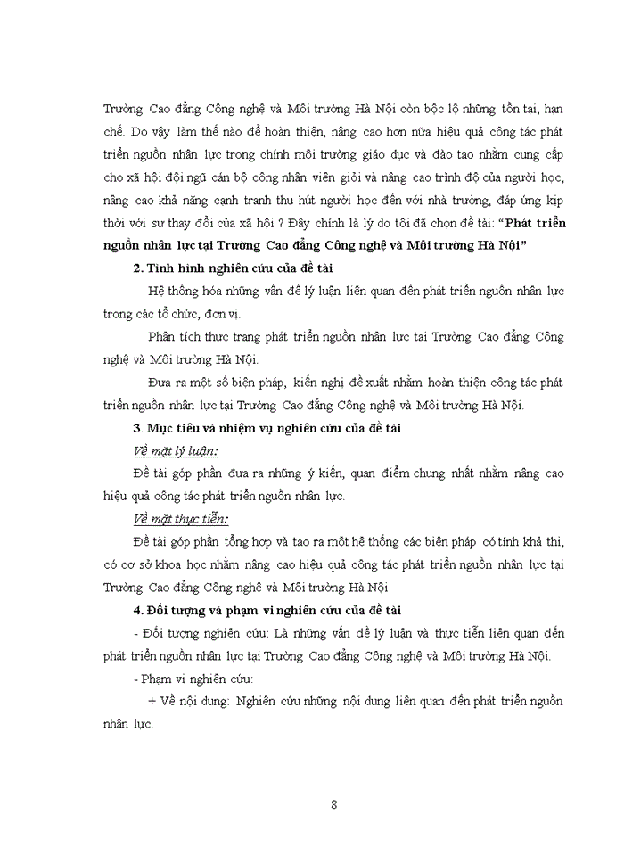 image for page THS Phát triển nguồn nhân lực tại Trường Cao đẳng Công nghệ và Môi trường Hà Nội