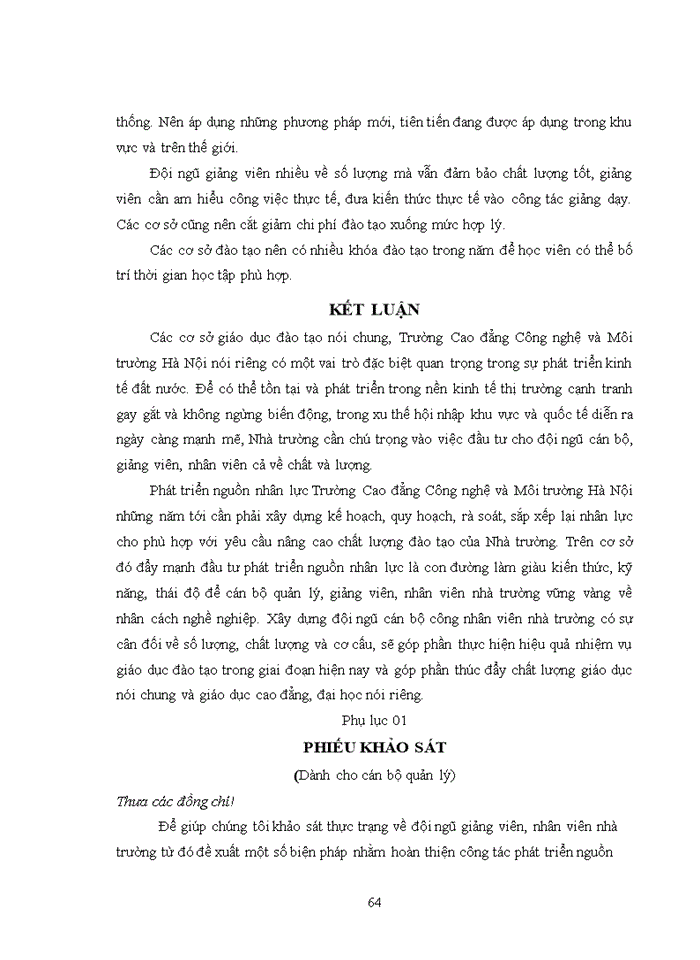 image for page THS Phát triển nguồn nhân lực tại Trường Cao đẳng Công nghệ và Môi trường Hà Nội