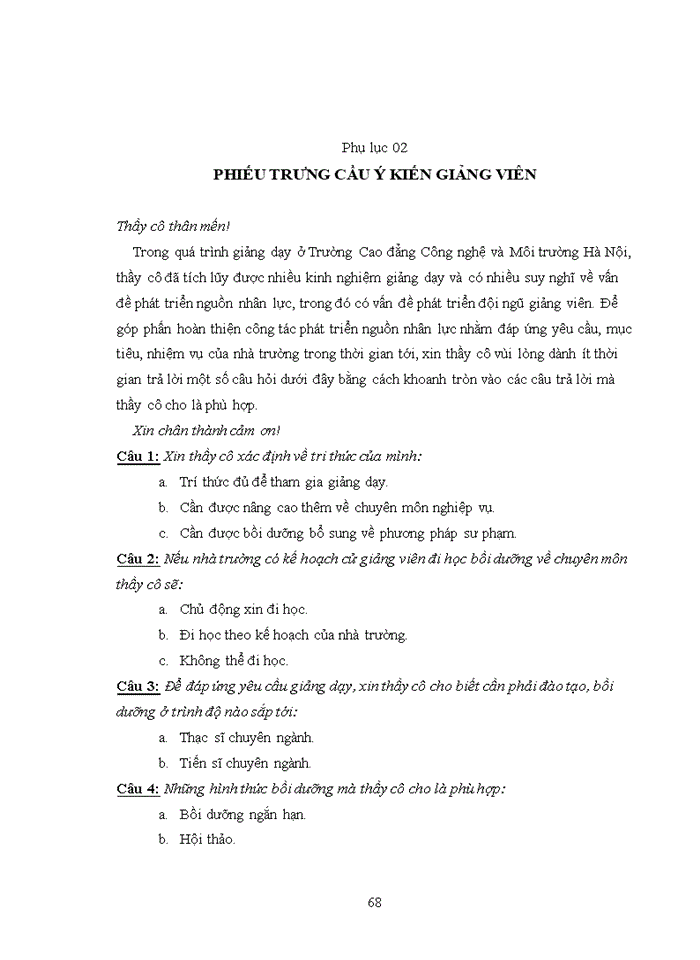 image for page THS Phát triển nguồn nhân lực tại Trường Cao đẳng Công nghệ và Môi trường Hà Nội