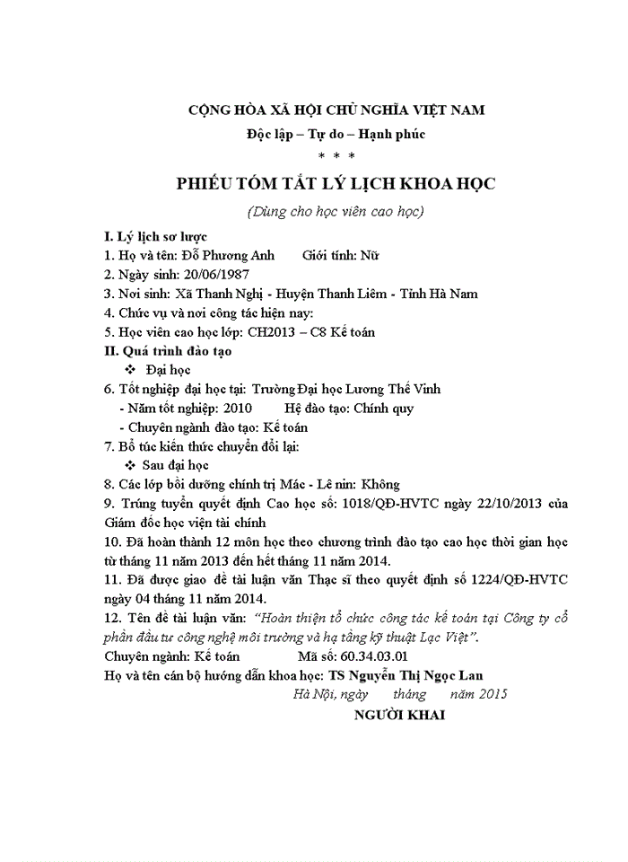 image for page THS Hoàn thiện tổ chức công tác kế toán tại Công ty cổ phần đầu tư công nghệ môi trường và hạ tầng kỹ thuật Lạc Việt