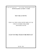 THS Nâng cao chất lượng nguồn nhân lực tại Công ty Cổ phần Công nghệ Bách khoa Hà Nội