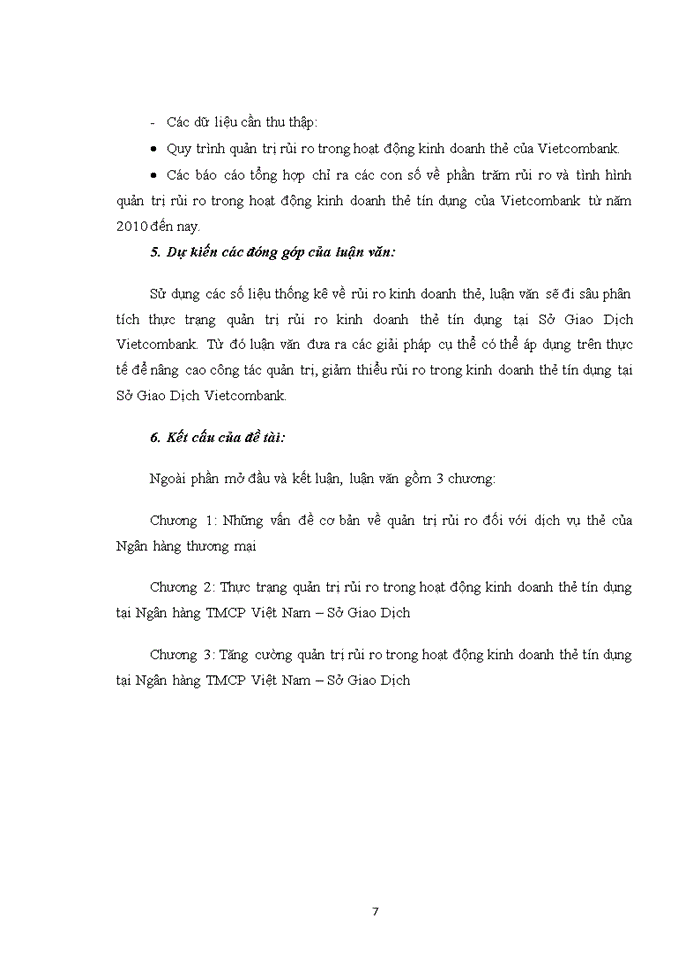 image for page THS Quản trị rủi ro trong hoạt động kinh doanh thẻ tín dụng tại Ngân hàng TMCổ phần Ngoại Thương Việt Nam Sở Giao Dịch