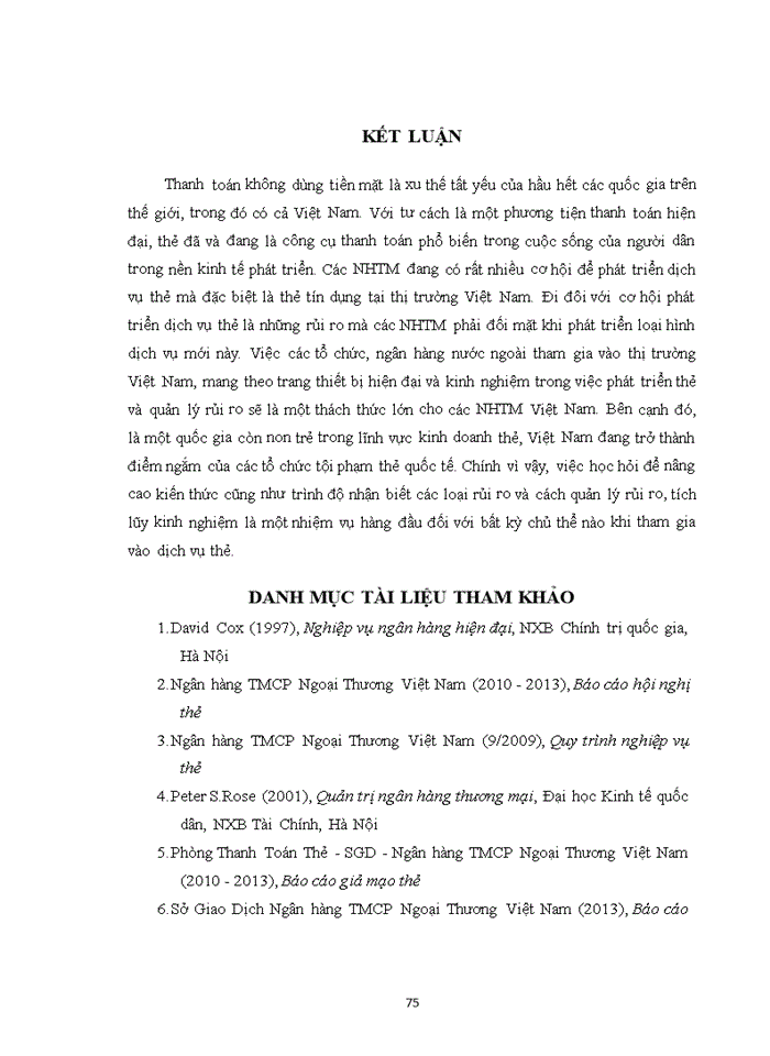 image for page THS Quản trị rủi ro trong hoạt động kinh doanh thẻ tín dụng tại Ngân hàng TMCổ phần Ngoại Thương Việt Nam Sở Giao Dịch