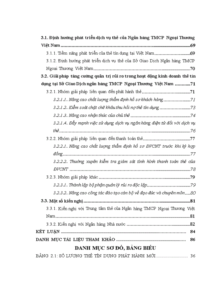 THS Quản trị rủi ro trong hoạt động kinh doanh thẻ tín dụng tại Ngân hàng TMCổ phần Ngoại Thương Việt Nam Sở Giao Dịch