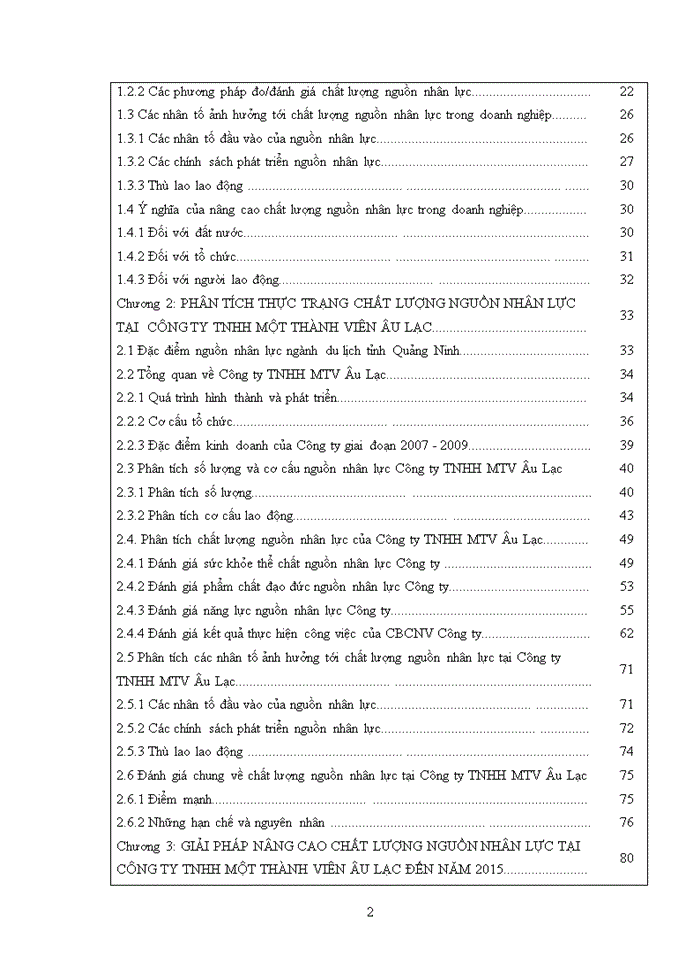 image for page THS Nâng cao chất lượng nguồn nhân lực tại Công ty Trách nhiệm hữu hạn Một thành viên Âu Lạc - Quảng Ninh đến năm 2015